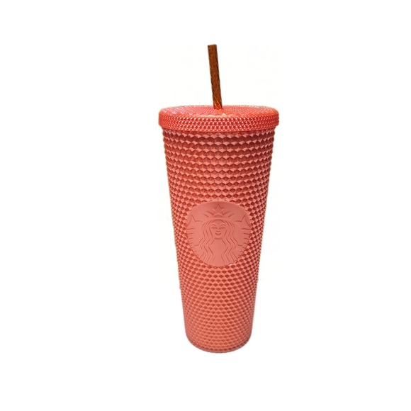 Starbucks Orange Pearl Studded Tumbler Cold Cup Venti 24oz 2022 - Picture 1 of 6